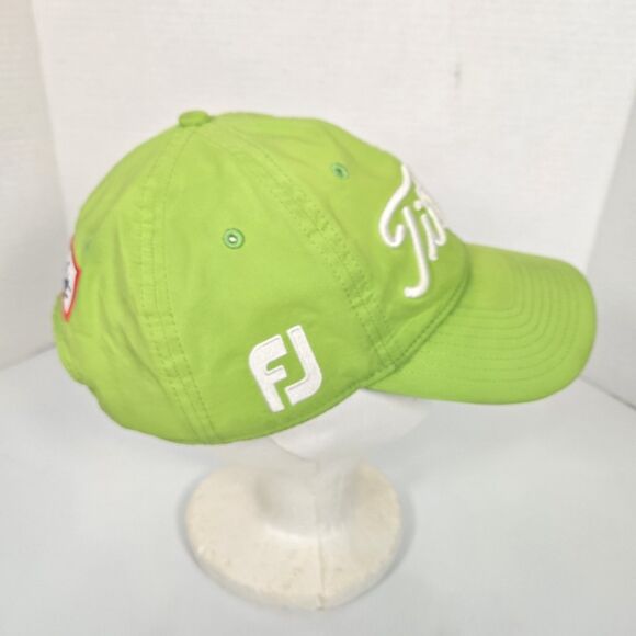 Titleist Foot Joy Men Golf Hat Pro V1 FJ Lime Green Patch Adjustable - RARE - Picture 4 of 7